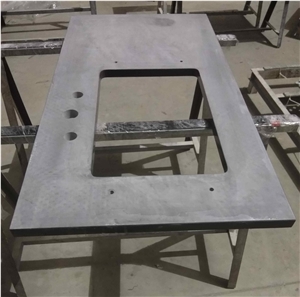 Factory Customized Pure Black Quartz Vanity Tops