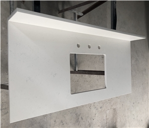 Frosty Carrina White Quartz Bathroom Vanity Tops