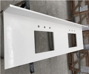 Frosty Carrina White Quartz Double Vanity Bath Top