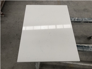 Frosty Carrina White Quartz Hotel Bar Table Top