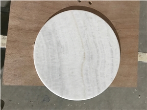Ivory Akdag White Onyx Round Table Furniture Tops