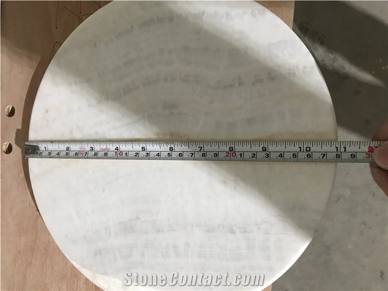 Ivory Akdag White Onyx Round Table Furniture Tops