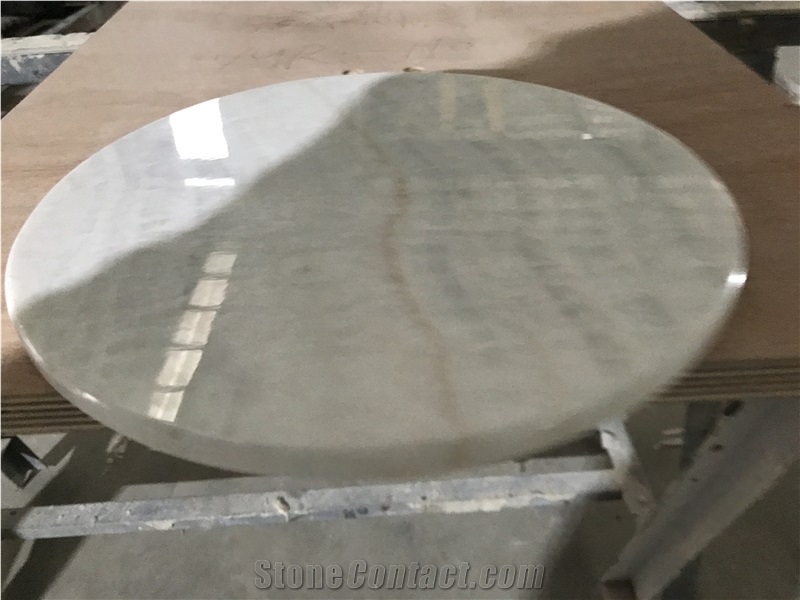 Ivory Akdag White Onyx Round Table Furniture Tops