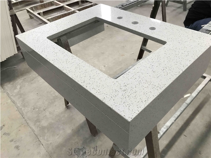 Krions Snow White Quartz Vanity Tops for Hotel