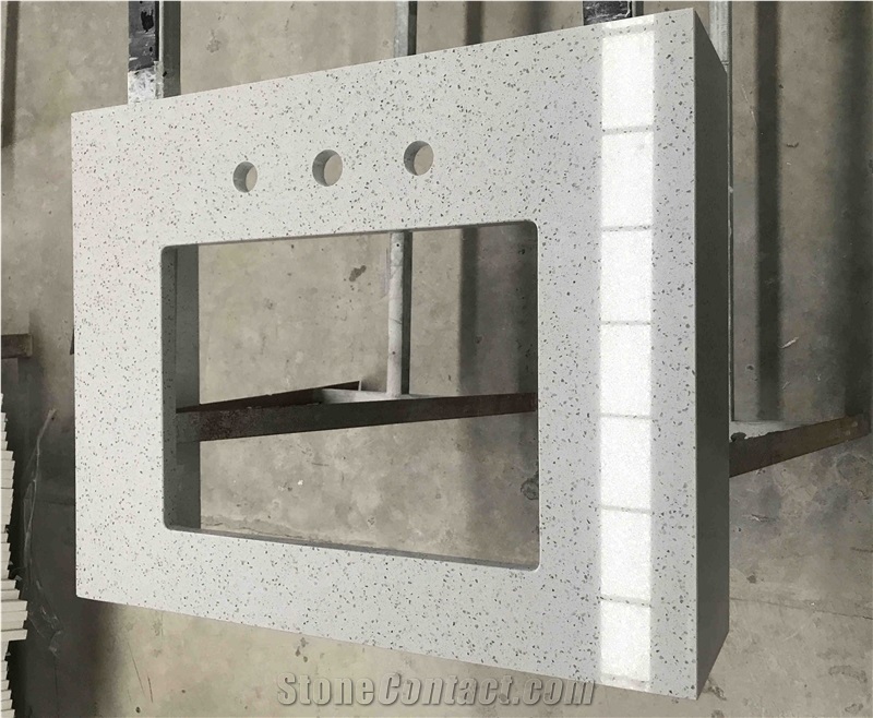 Krions Snow White Quartz Vanity Tops for Hotel