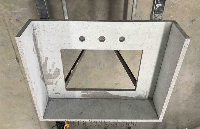 Krions Snow White Quartz Vanity Tops for Hotel