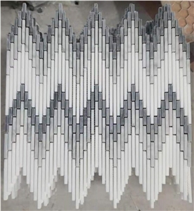 Linear Strips Mosaic Tiles for Kitchen Backsplash