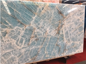 Luxury Blue Ice Jade Onyx Slabs for Hotel Project