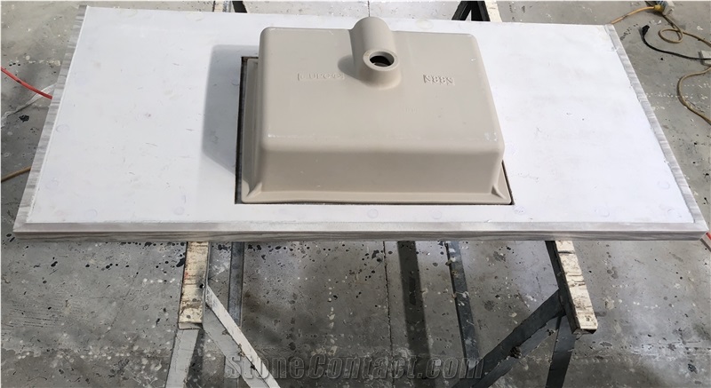 Luxury Perlino Bianco Marble Vanity Countertop