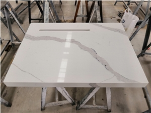 Morning Frost Calacatta Quartz Mini Bar Table Top
