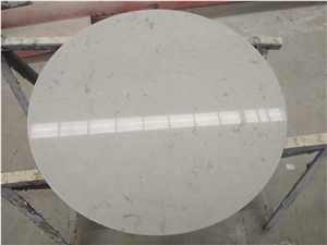 Nobel Grey Quartz Round Cafe Tea Table Top Design