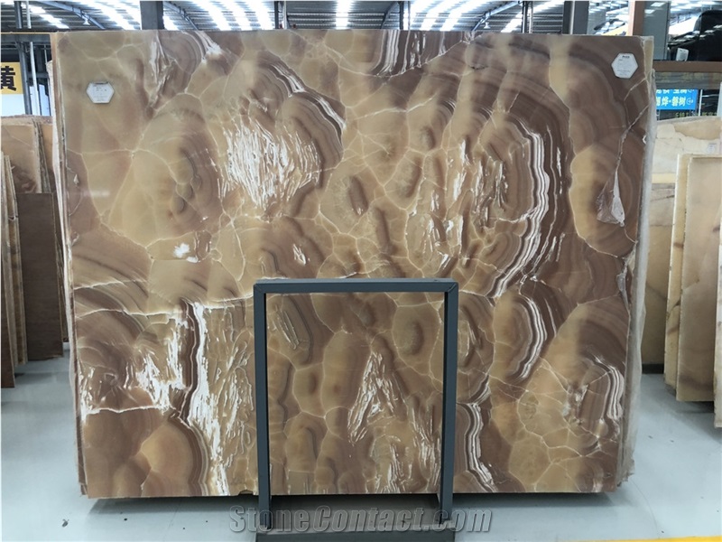 Orange Jade Bubble Onyx Slabs for Hotel Walling