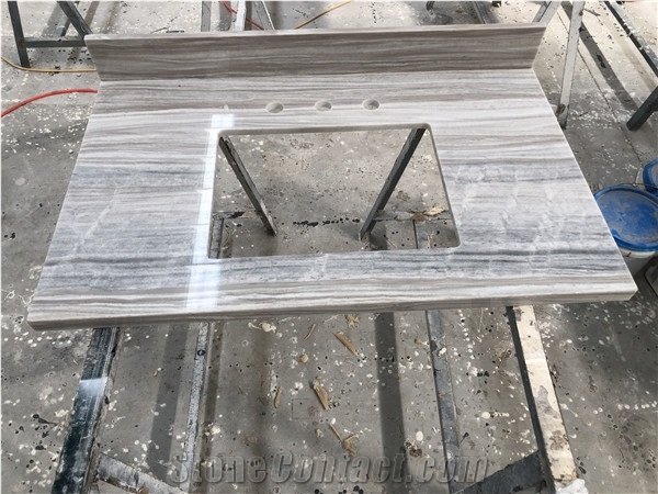 Perlino Bianco Marble Hotel Vanity Countertop