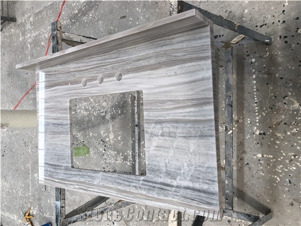 Perlino Bianco Marble Hotel Vanity Countertop
