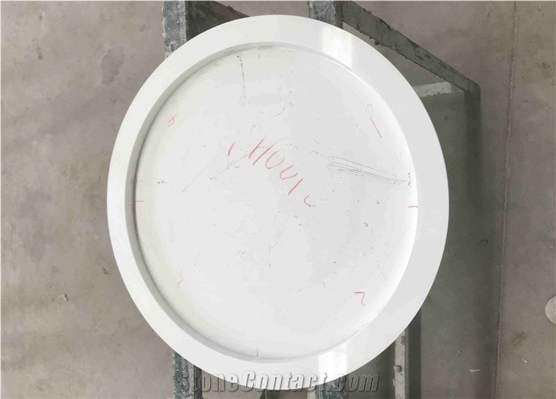 Polished Pure White Quartz Table Tops for Hotel