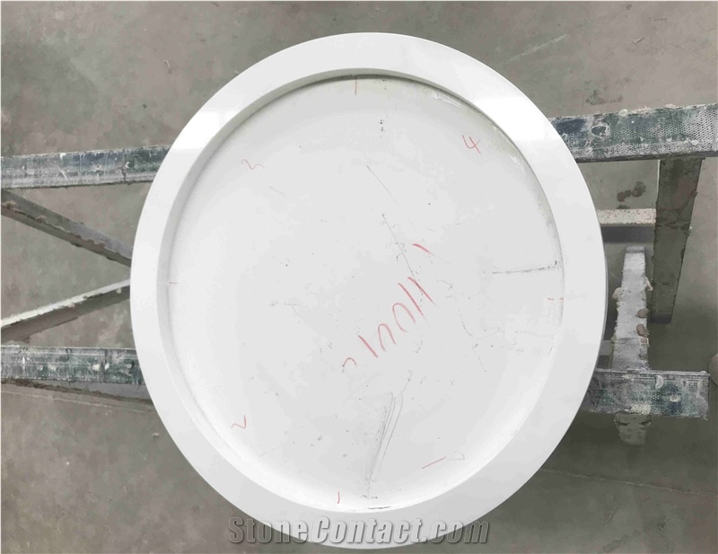 Polished Pure White Quartz Table Tops for Hotel