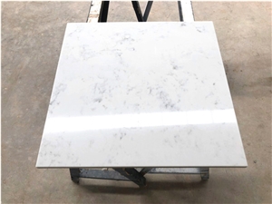 Popular Carrara White Quartz for Hotel Table Top