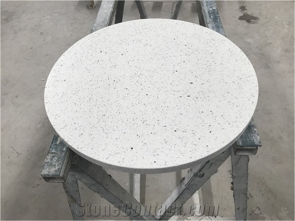Popular Snow White Quartz for Side Table Top