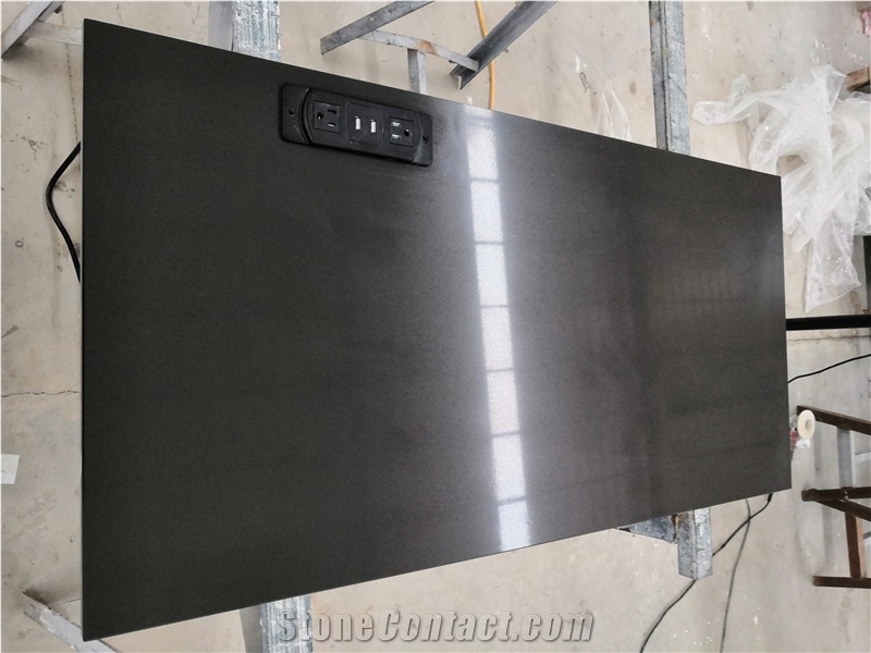 Pure Black Quartz Tv Dresser Table Furniture Tops