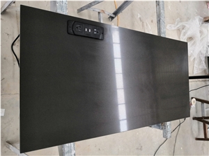 Pure Black Quartz Tv Dresser Table Furniture Tops