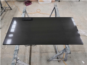 Pure Black Quartz Tv Dresser Table Furniture Tops