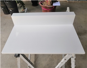 Pure White Quartz Custom Hotel Luggage Bench Tops