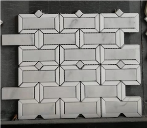 Rectangle White Marble Mosaic Decoration Tiles
