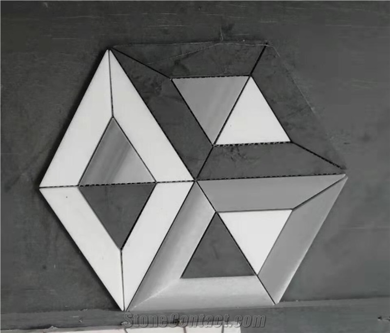 Rhombus 3d Design Mosaic Tile Bathroom Wall Floor