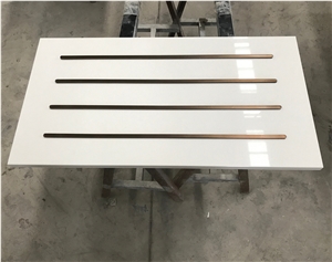 Seashell White Quartz Bank Drawer Work Tops Design