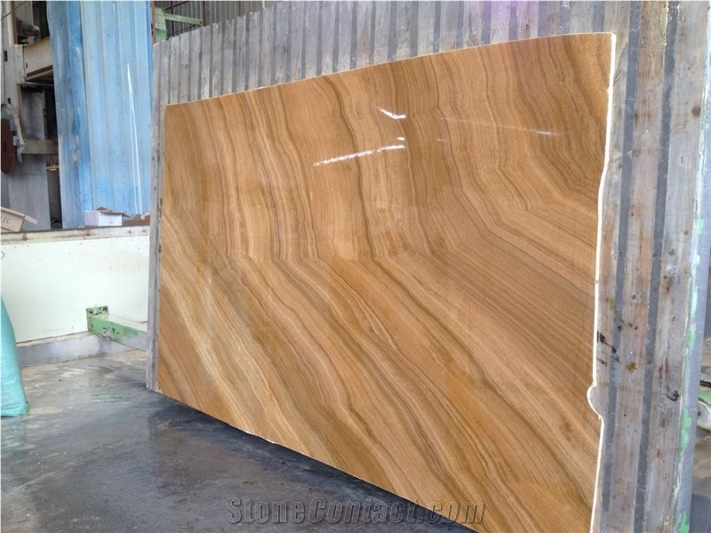 Translucent Wood Grain Yellow Onyx for Walling
