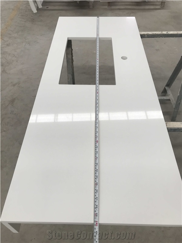 Vietnam Customized Pure White Vanity Top for Hotel