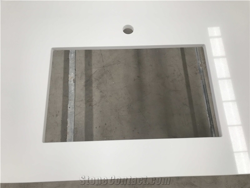 Vietnam Customized Pure White Vanity Top for Hotel