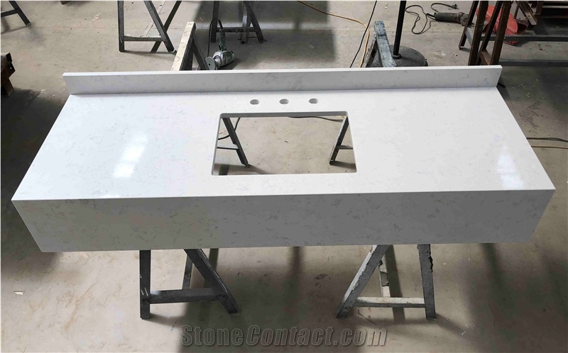 Vietnam White Quartz Vanity Top for Multi-Family