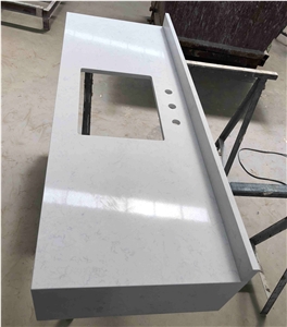 Vietnam White Quartz Vanity Top for Multi-Family