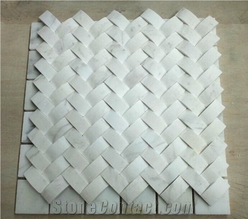 White Curved Ceramic Mosaic Tile for Floor