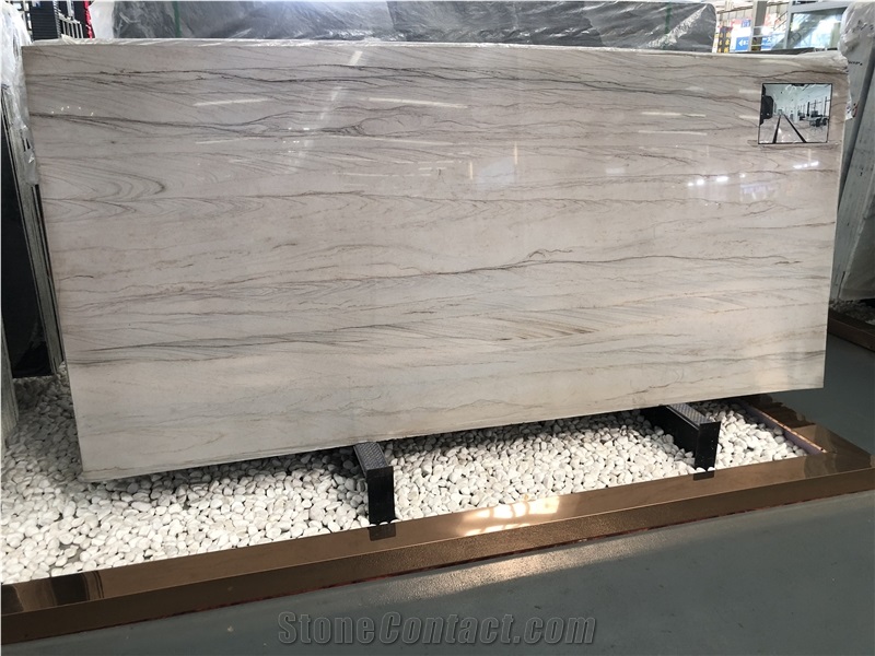 White Macaubas Quartzite Slab & Tiles For Kitchen Tops