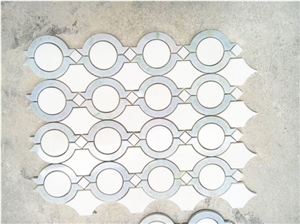 White Marble Circle Bubble Round Mosaic for Floor
