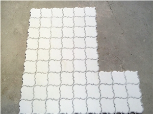 White Marble Lantern Thassos Mosaic for Wall