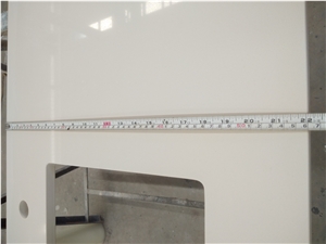 White Sand Artificial Quartz Stone Vanity Bath Top