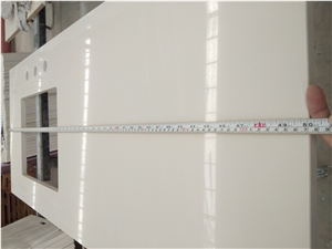 White Sand Artificial Quartz Stone Vanity Bath Top
