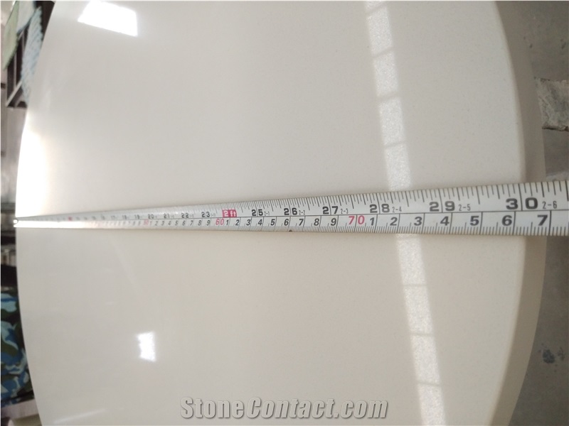White Sand Quartz Oval Nightstand Furniture Tops