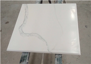 White Statuario Venato Quartz Bathroom Countertops