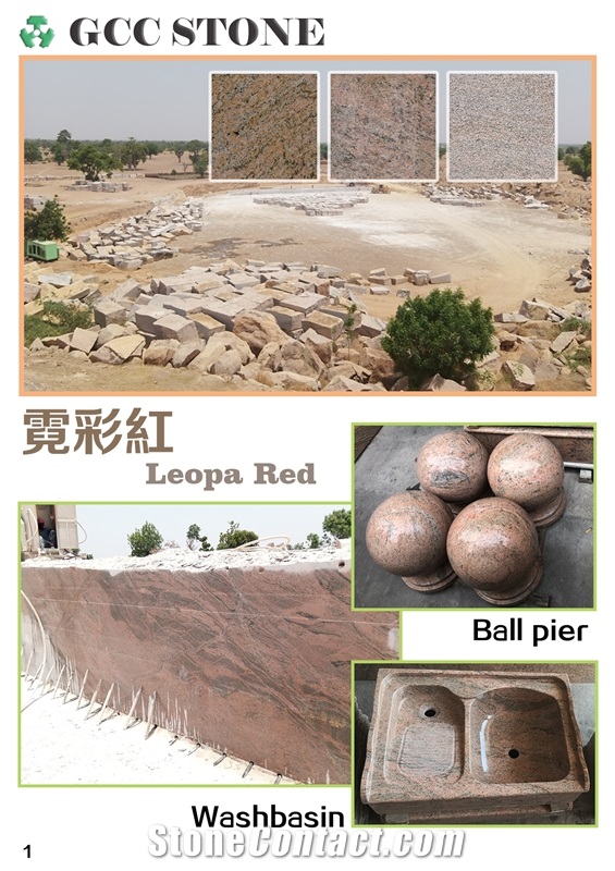 New Multicolor Red Leopa Red Granite Stone Red