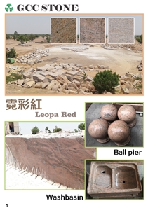 New Multicolor Red Leopa Red Granite Stone Red
