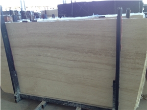 Stormy Travertine Block, Iran White Travertine
