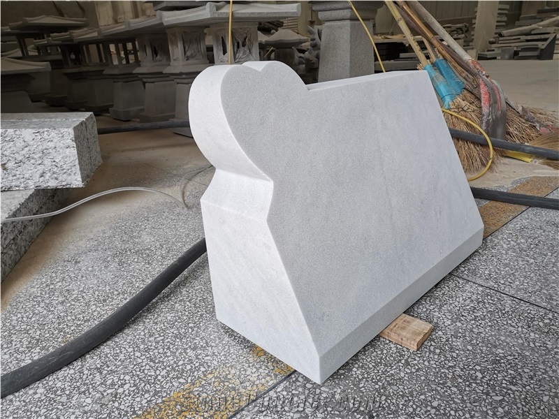 Carrara Marble Heart Shaped Slant
