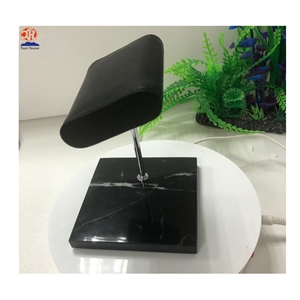 Black Tmarble Watch Display Stand with Leather