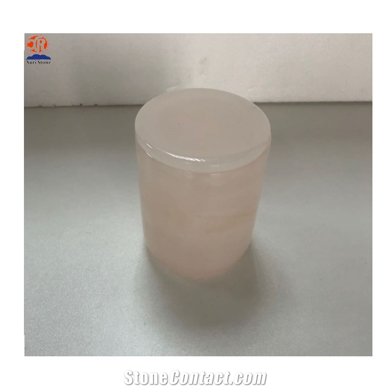 Natural Pink Onyx Candle Jars Holder