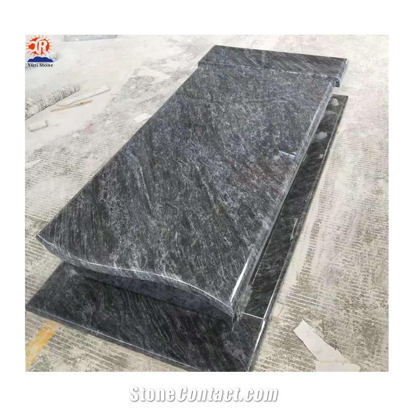 Shanxi Black Granite Cross Shape Double Headstone