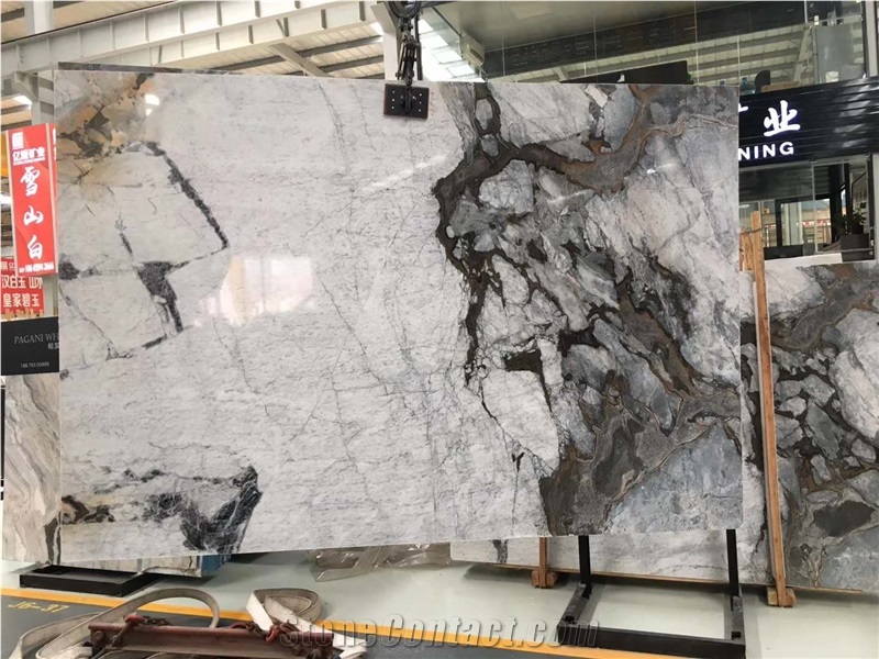 Smoky Ash White Grey Marble Slabs & Tiles